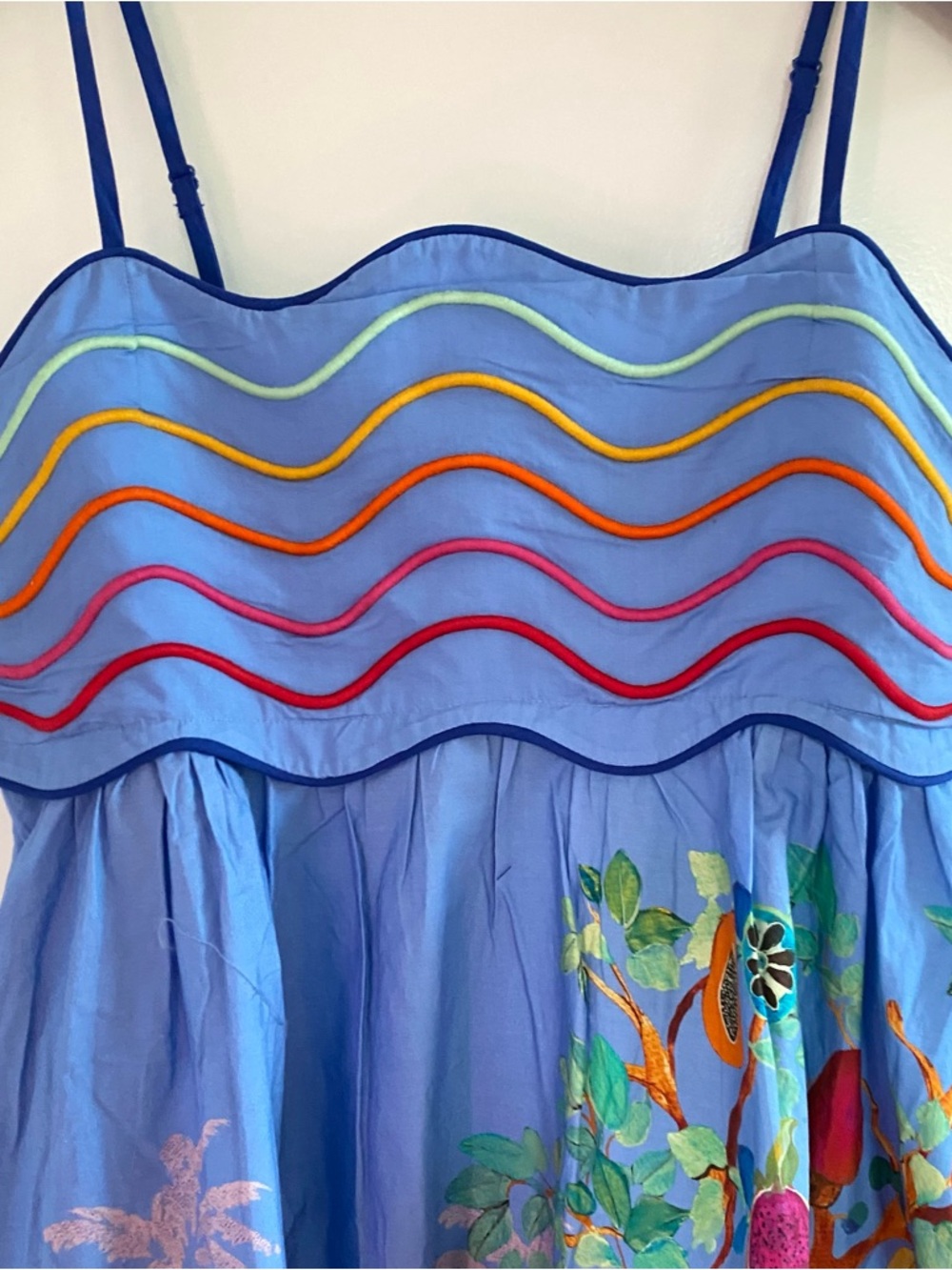 Farm Rio Multicolor Dream Landscape Organic Cotton Sleeveless Maxi Dress S NWT - Picture 7 of 9